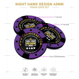 Customisable Poker Chips - Night Hawk, Clay, 40mm, 14g - Acesfull QA