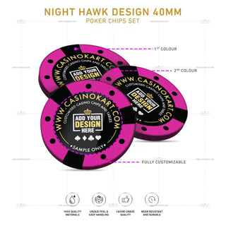 Customisable Poker Chips - Night Hawk, Clay, 40mm, 14g - Acesfull QA