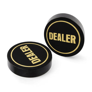 Acrylic Gaming Dealer Button - Black, Set of 5 - Acesfull QA