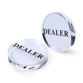 Acrylic Gaming Dealer Button - Clear, Set of 5 - Acesfull QA