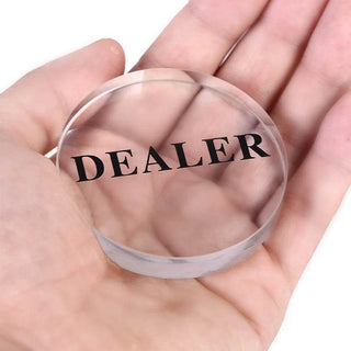 Acrylic Gaming Dealer Button - Clear, Set of 5 - Acesfull QA