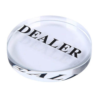 Acrylic Gaming Dealer Button - Clear, Set of 5 - Acesfull QA