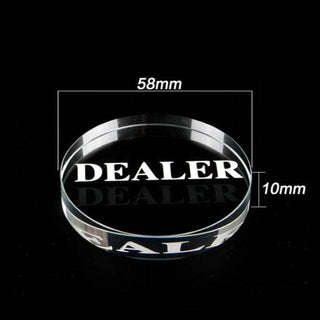 Acrylic Gaming Dealer Button - Clear, Set of 5 - Acesfull QA