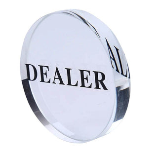 Acrylic Gaming Dealer Button - Clear, Set of 5 - Acesfull QA