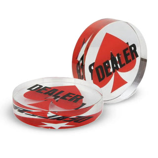 Acrylic Gaming Dealer Button - Crystal, Set of 5 - Acesfull QA