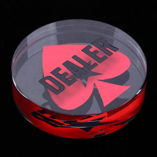 Acrylic Gaming Dealer Button - Crystal, Set of 5 - Acesfull QA