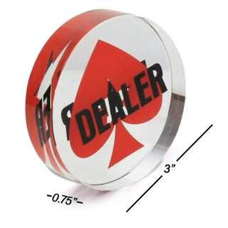 Acrylic Gaming Dealer Button - Crystal, Set of 5 - Acesfull QA