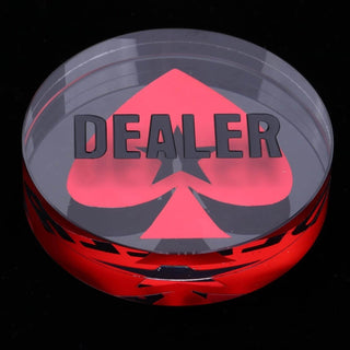 Acrylic Gaming Dealer Button - Crystal, Set of 5 - Acesfull QA