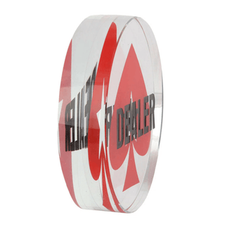 Acrylic Gaming Dealer Button - Crystal, Set of 5 - Acesfull QA
