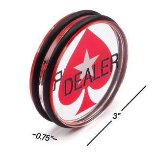 Acrylic Gaming Dealer Button - Transparent, Set of 5 - Acesfull QA