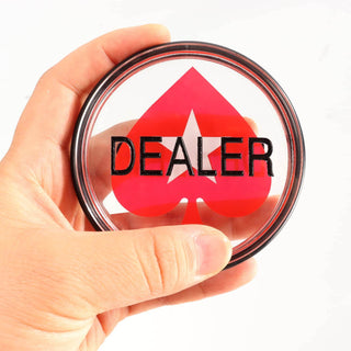 Acrylic Gaming Dealer Button - Transparent, Set of 5 - Acesfull QA