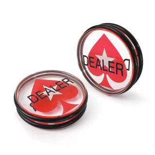Acrylic Gaming Dealer Button - Transparent, Set of 5 - Acesfull QA