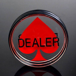 Acrylic Gaming Dealer Button - Transparent, Set of 5 - Acesfull QA