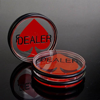 Acrylic Gaming Dealer Button - Transparent, Set of 5 - Acesfull QA