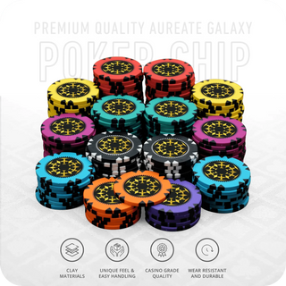 Aureate Galaxy Poker Chipset Without Denomination - GR, 300/500 Pcs, Clay, 40mm, 14g - Acesfull QA