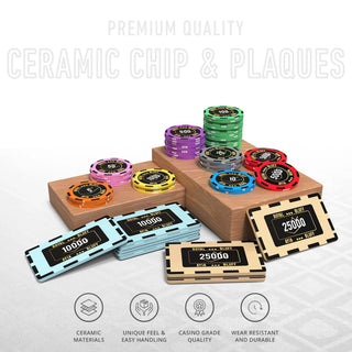 Axiom Gaming Chipset - 300/500 Pcs, 10/20 Plaques, Ceramic, 40mm, 10g - Acesfull QA