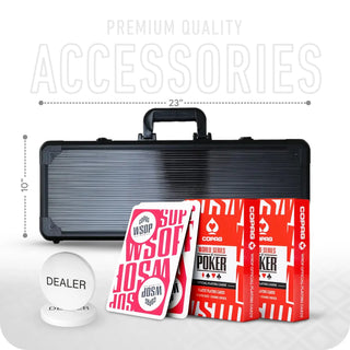 Copag Poker Chipset - TN, 300/500/800/1000 Pcs, 10/30/50/80 Plaques, Clay, 45mm, 18g