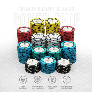 Bellagio Casino Poker Chipset - EPT, 300/500 Pcs, Clay, 40mm, 14g - Acesfull QA