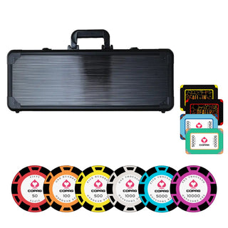 Copag Poker Chipset - TN, 300/500/800/1000 Pcs, 10/30/50/80 Plaques, Clay, 45mm, 18g