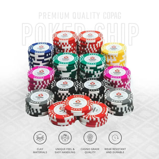 Copag Poker Chipset - 500 Pcs, Clay, 40mm, 14g