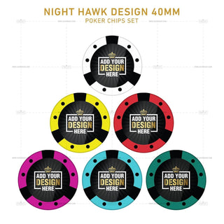 Customisable Poker Chips - Night Hawk, Clay, 40mm, 14g - Acesfull QA