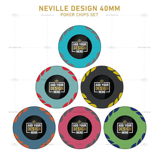 Customisable Poker Chips - Neville, Clay, 40mm, 14g - Acesfull QA