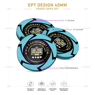 Customisable Poker Chips - EPT, Clay, 40mm, 14g - Acesfull QA