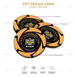 Customisable Poker Chips - EPT, Clay, 40mm, 14g - Acesfull QA