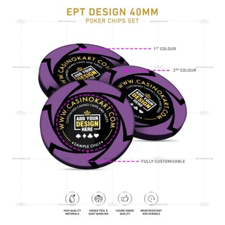 Customisable Poker Chips - EPT, Clay, 40mm, 14g - Acesfull QA