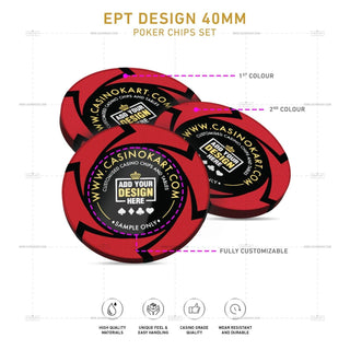 Customisable Poker Chips - EPT, Clay, 40mm, 14g - Acesfull QA