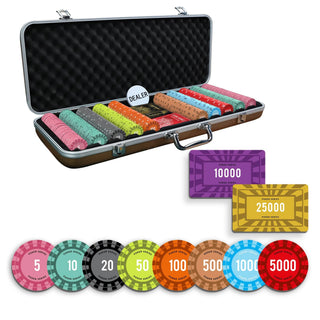 Eterna Poker Chipset - 300/500 Pcs, 10/20 Plaques, Ceramic, 40mm, 10g - Acesfull QA