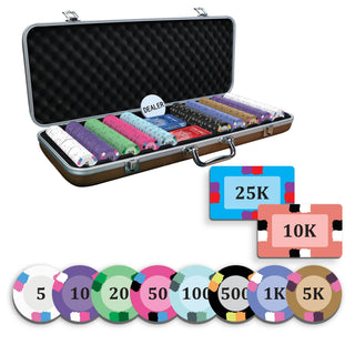 Evy Poker Chipset - 300/500 Pcs, 10/20 Plaques, Ceramic, 40mm, 10g - Acesfull QA