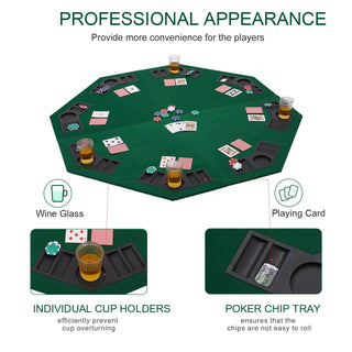 Folding Poker Tabletop - Octagonal, 4x4ft - Acesfull QA