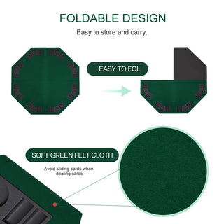 Folding Poker Tabletop - Octagonal, 4x4ft - Acesfull QA