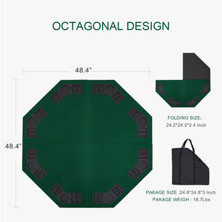 Folding Poker Tabletop - Octagonal, 4x4ft - Acesfull QA