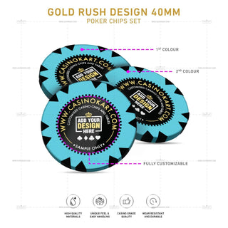 Customisable Poker Chips - Gold Rush, Clay, 40mm, 14g - Acesfull QA