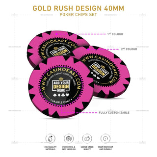 Customisable Poker Chips - Gold Rush, Clay, 40mm, 14g - Acesfull QA