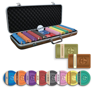 Helix Poker Chipset - 300/500 Pcs, 10/20 Plaques, Ceramic, 40mm, 10g - Acesfull QA