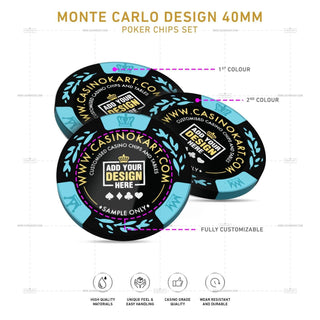 Customisable Poker Chips - Monte Carlo, Clay, 40mm, 14g - Acesfull QA