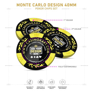 Customisable Poker Chips - Monte Carlo, Clay, 40mm, 14g - Acesfull QA