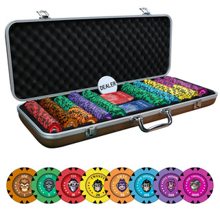 NFT Monkey Poker Chipset - GR, 300/500 Pcs, Clay, 40mm, 14g - Acesfull QA