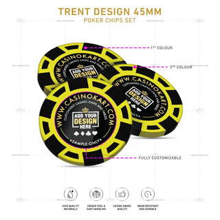 Customisable Poker Chips - Trent, Clay, 45mm, 18g - Acesfull QA